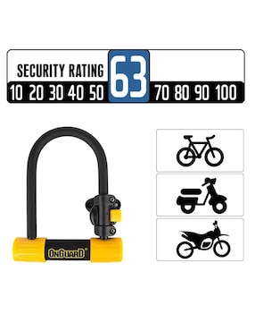 Candado en U de llave para bici o moto 8013 Onguard Bulldog Mini