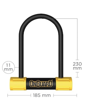 Candado En U Para Bicicleta O Moto Onguard Bulldog 8010LM