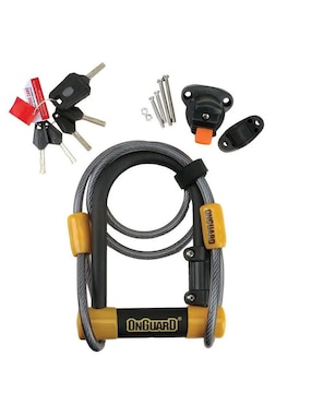 Candado en U con cable para moto o bici Onguard 8015