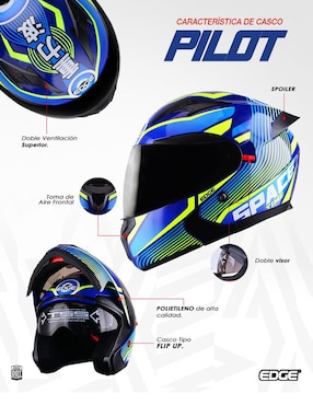 Casco abatible para motorsport Edge Helmets unisex
