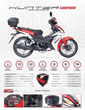 Motocicleta de trabajo Carabela 
HUNTER CUB 125cc 2026