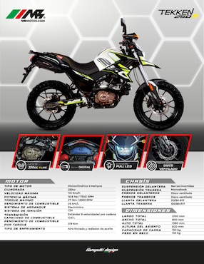 Motocicleta doble propósito Mb Tekken 250 R line 2026