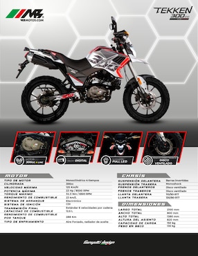 Motocicleta doble propósito MB TEKKEN 300 PERFORMANCE 2026