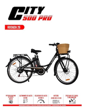 Bicicleta eléctrica Bikeon City urbana rodada 26