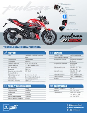 Motocicleta deportiva Bajaj Pulsar N250 UG FI 2026