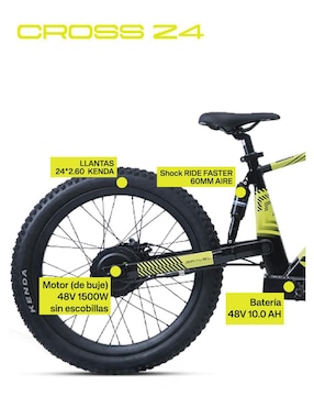 Bicicleta eléctrica Gravel Elec Cross Montañismo rodada 24