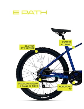 Bicicleta eléctrica Gravel E-Path Montañismo rodada 27.5