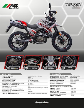 Motocicleta urbana Mb Tekken 300 performance 2026