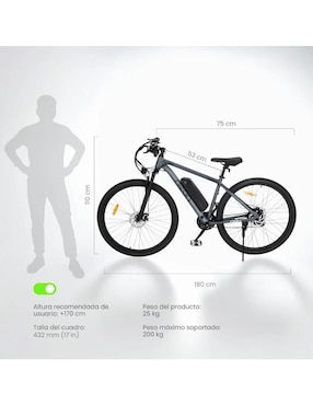 Bicicleta eléctrica Neon ETRAIL-6G montañismo rodada 29