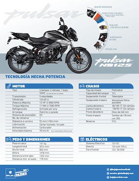 Motocicleta deportiva Bajaj Pulsar NS125 2026
