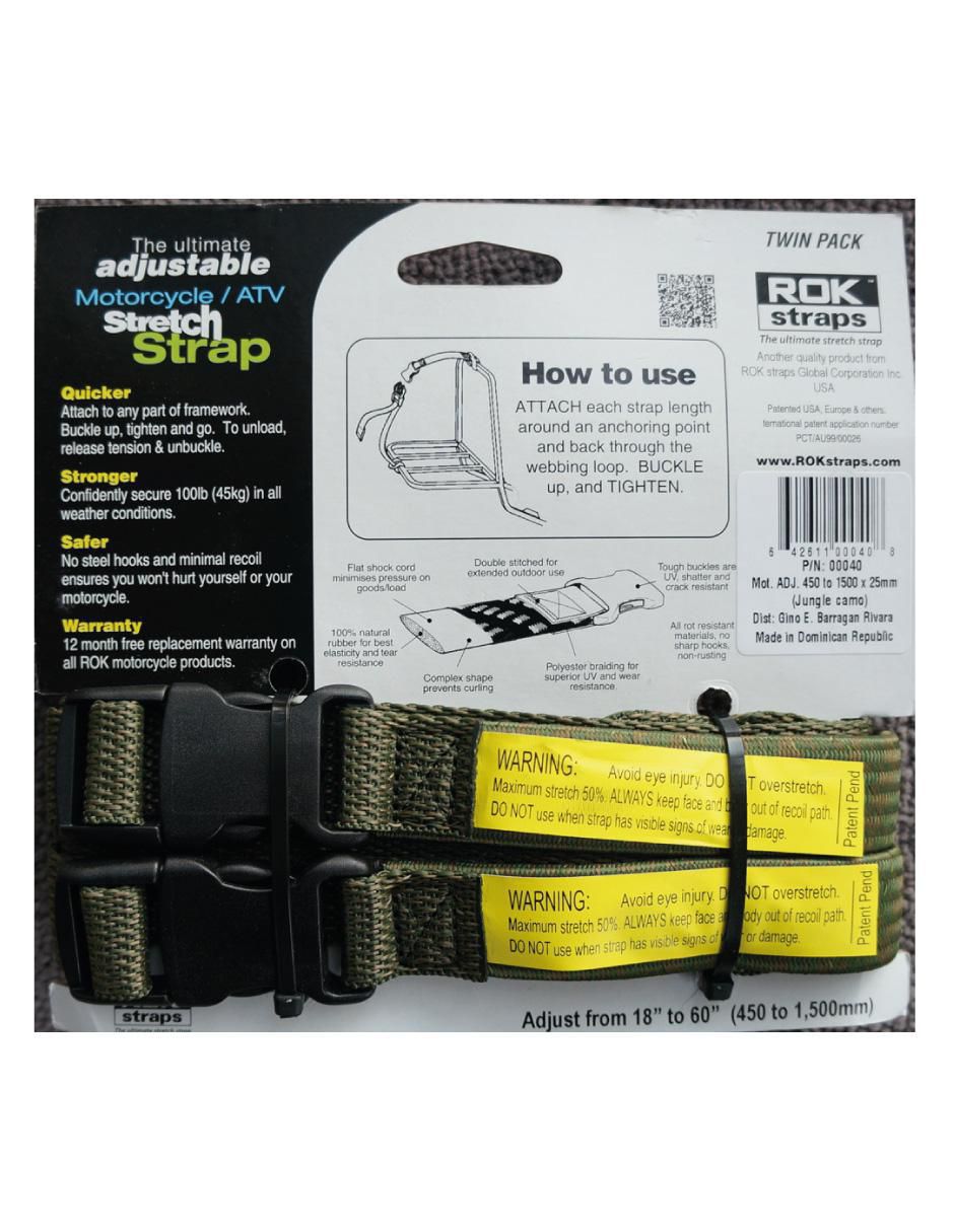 Set cintas de sujeción para moto de 45 a 150 cm 2