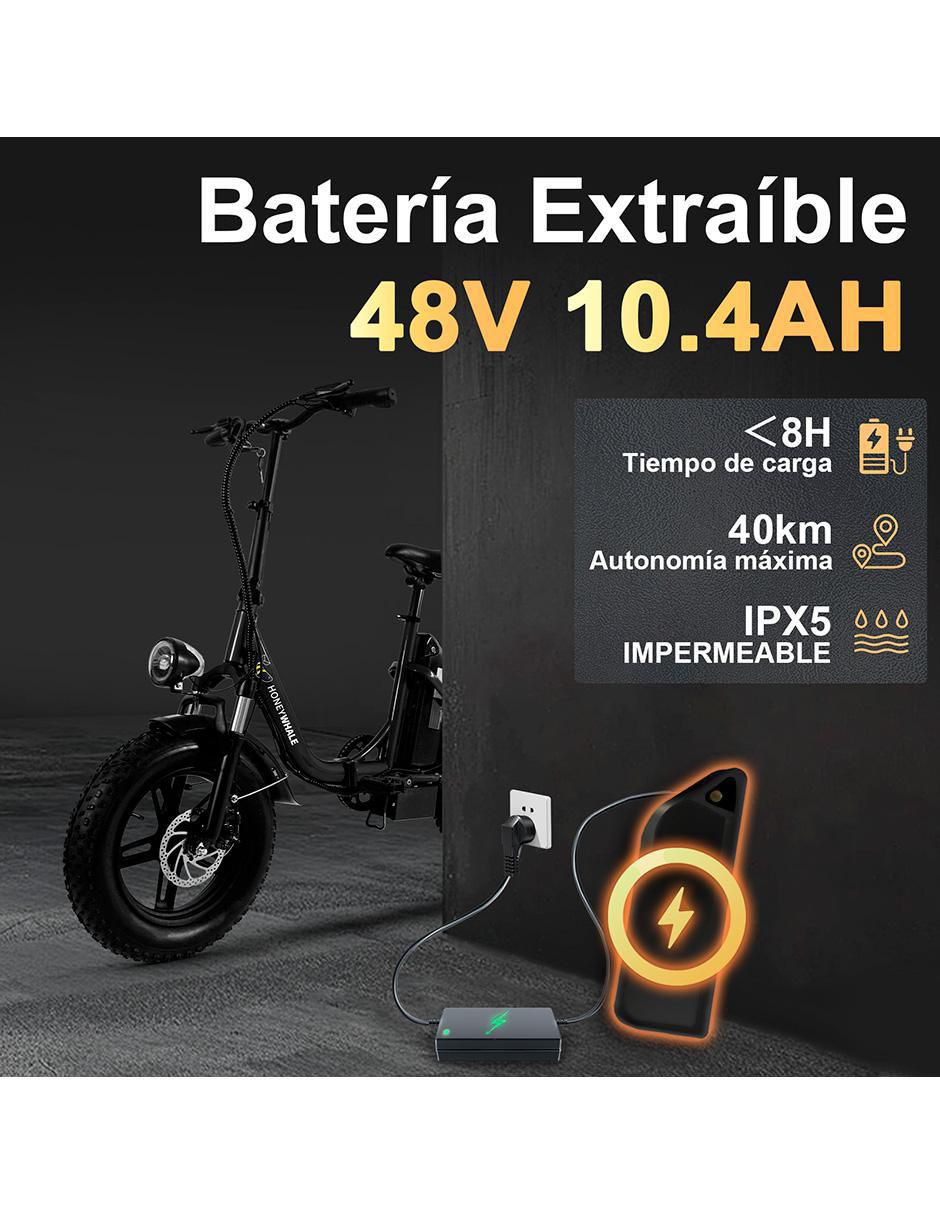 Bicicleta eléctrica BK05 negro urbana rodada 16
