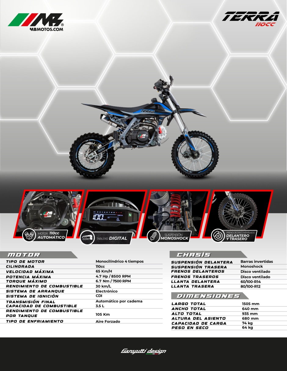 Mini moto Terra 110 GT Line 2026 2