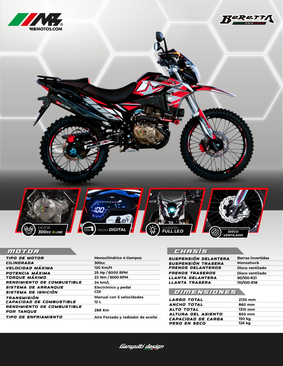 Motocicleta doble propósito BERETTA 300 2026 2