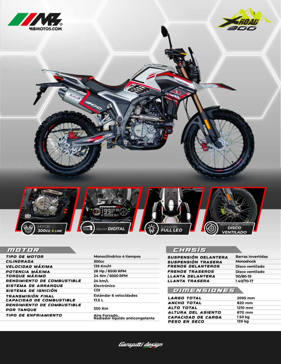 Motocicleta doble propósito X-ROAD 300 performance 2026 10