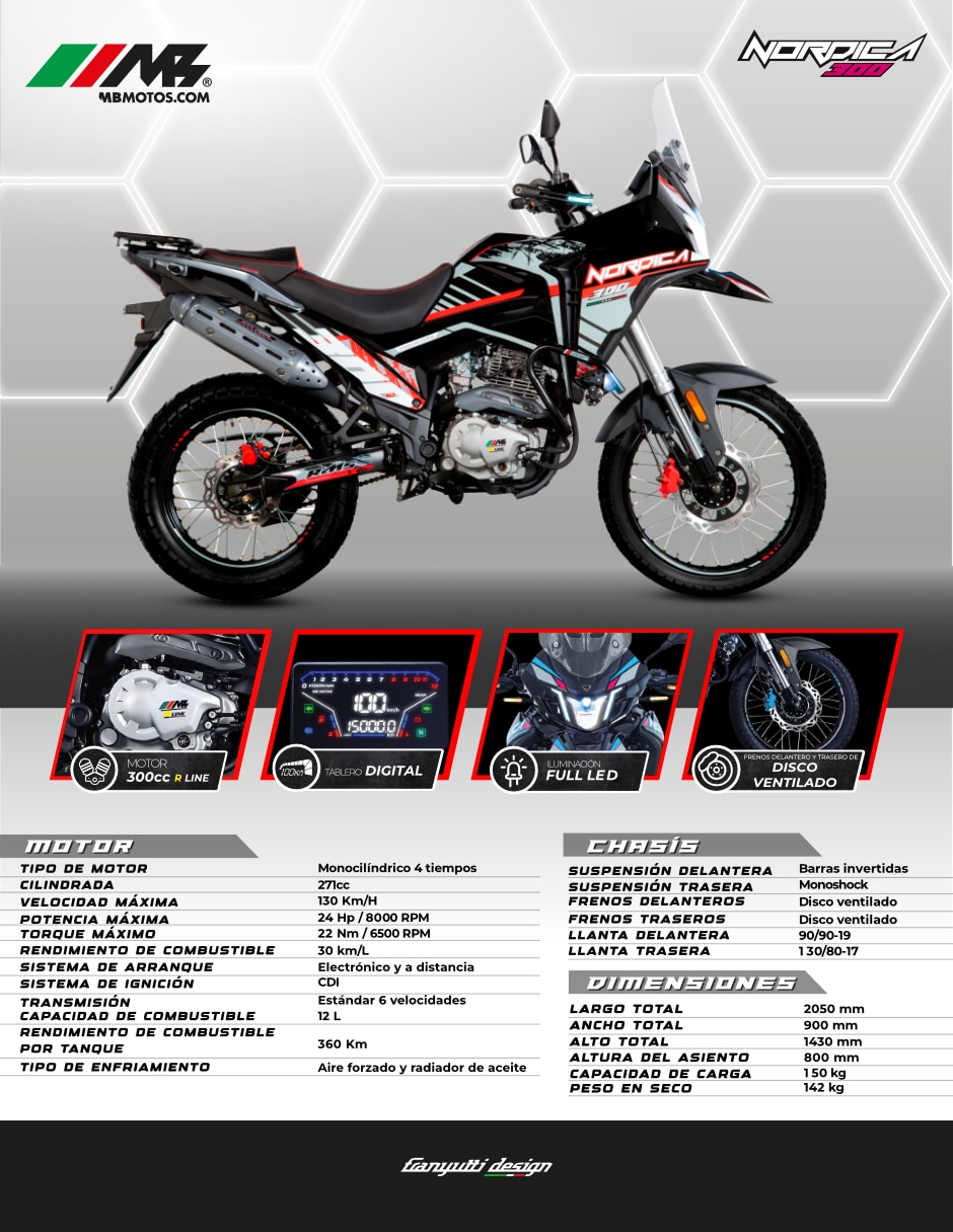 Motocicleta doble propósito NORDICA 300 2026 2