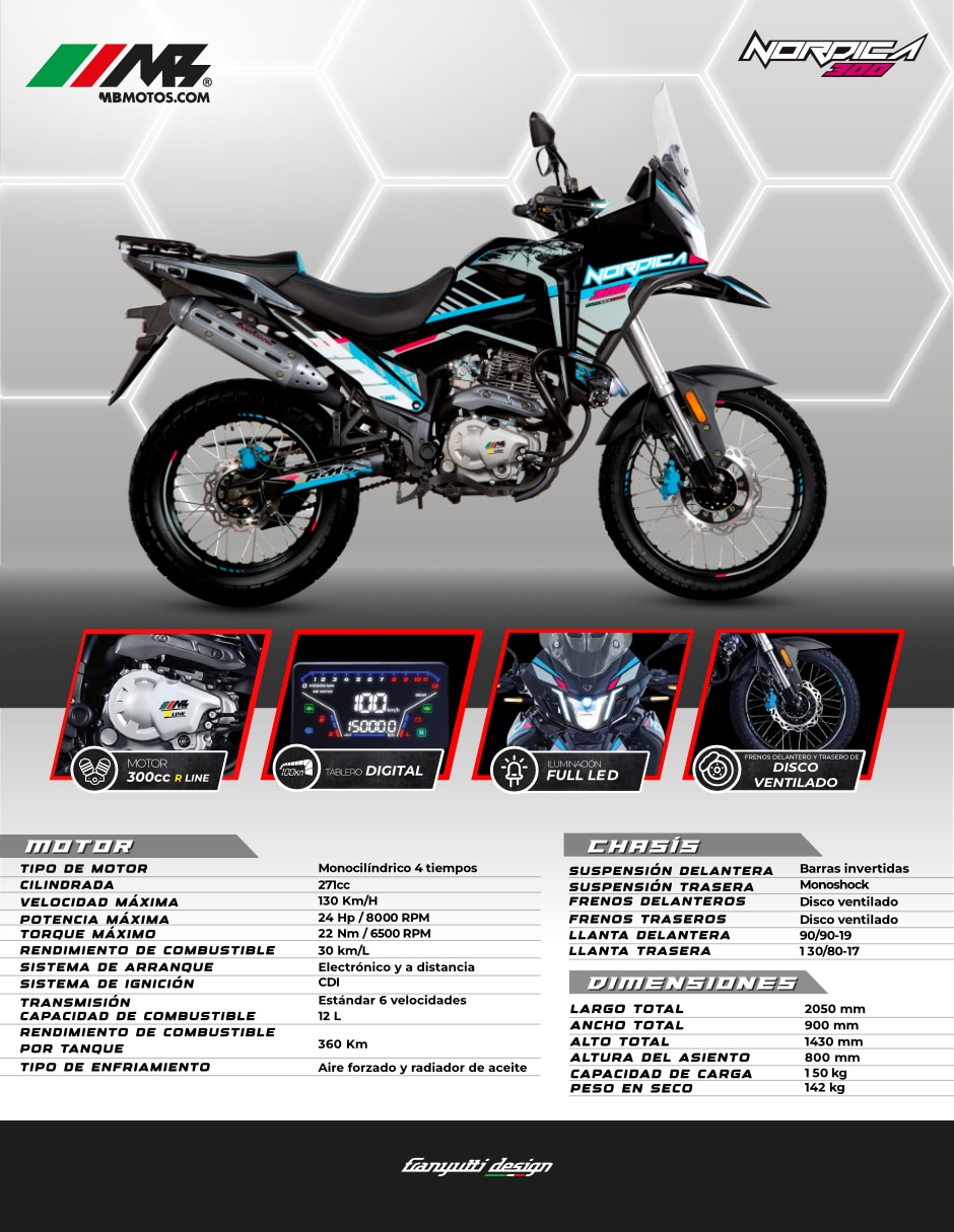 Motocicleta doble propósito Nordica 300 2026 2