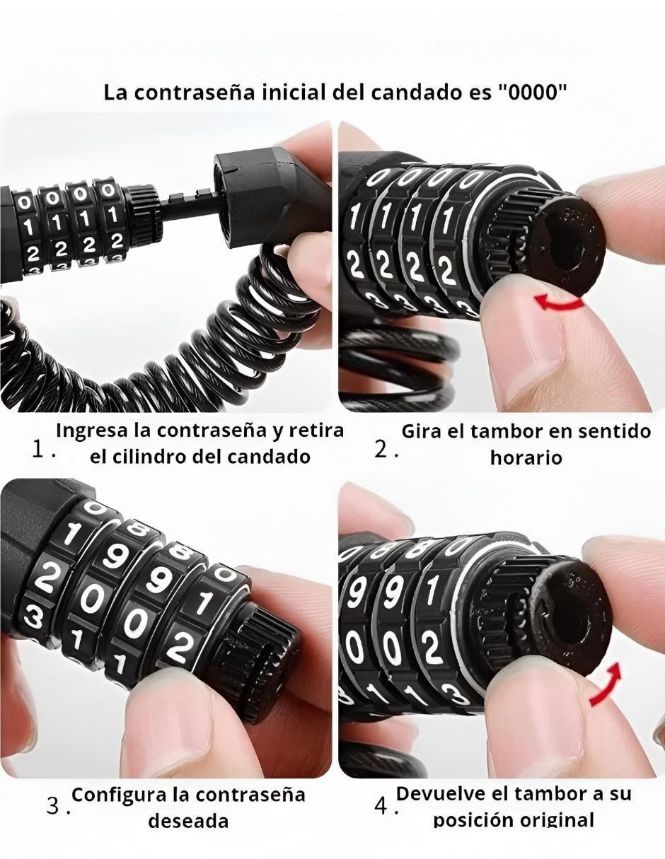 Candado de cable de combinación 3