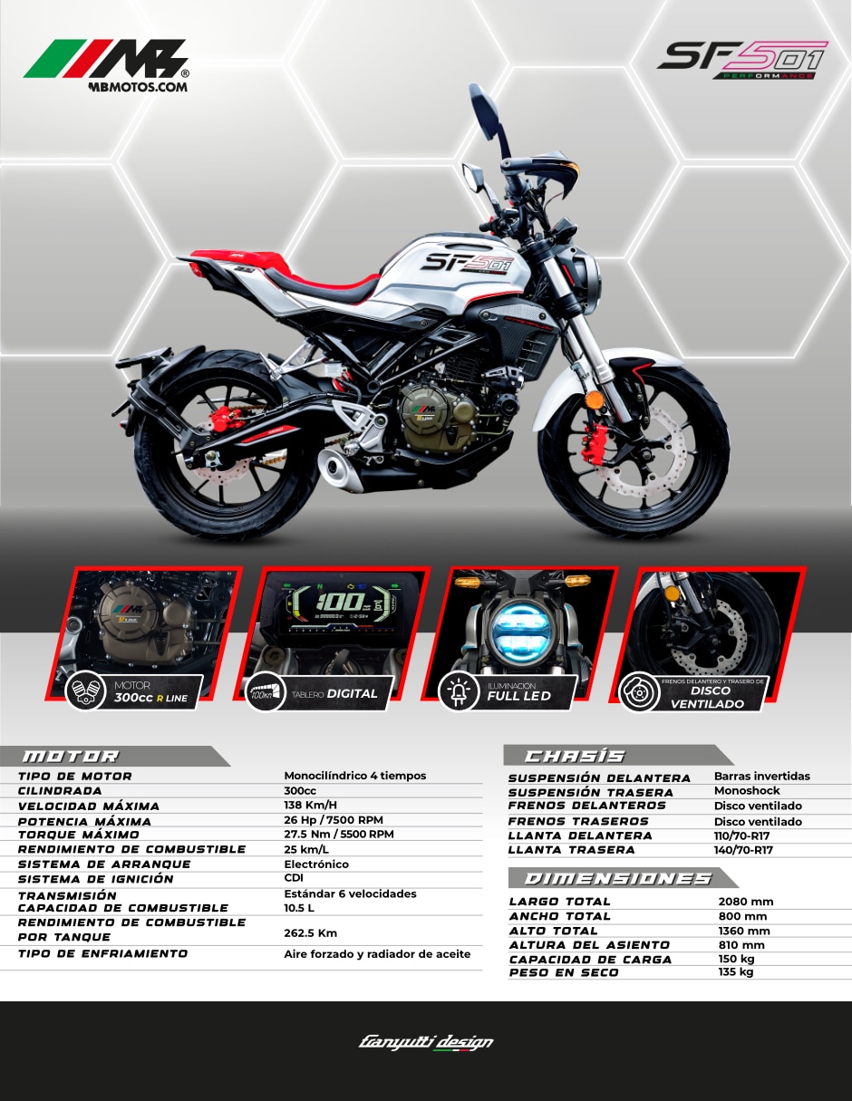 Motocicleta urbana SF501 300 2026 2