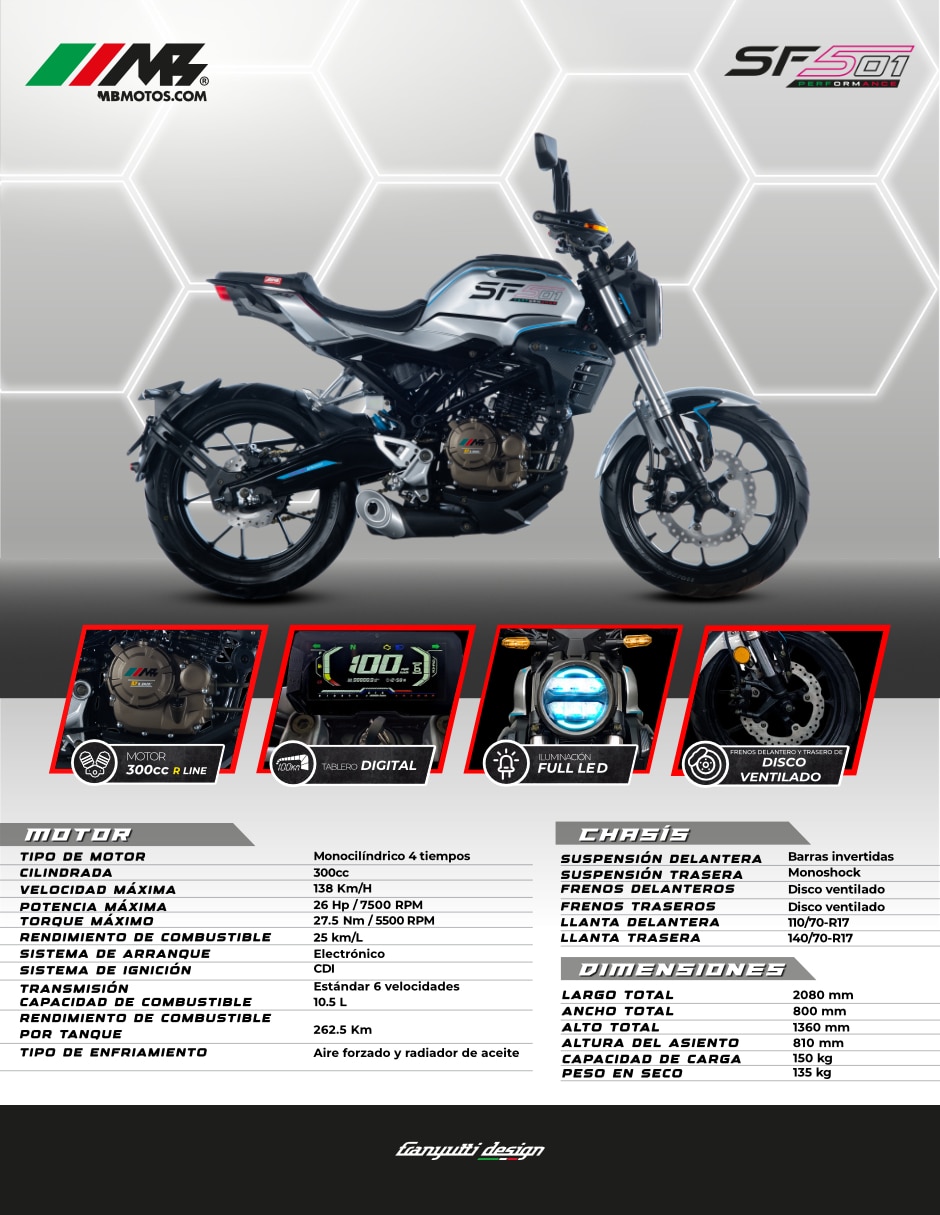 Motocicleta urbana SF501 300 2026 2