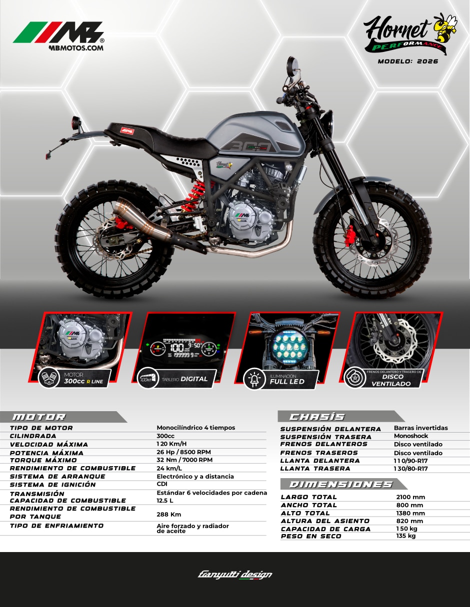 Motocicleta urbana Hornet 300 Performance 2026 2