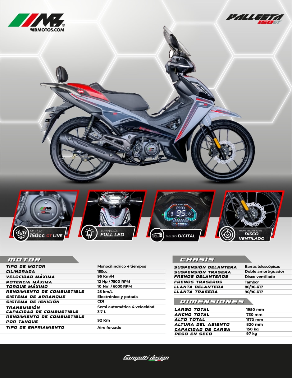 Motocicleta urbana Vallesta 150 GT Line 2026 2